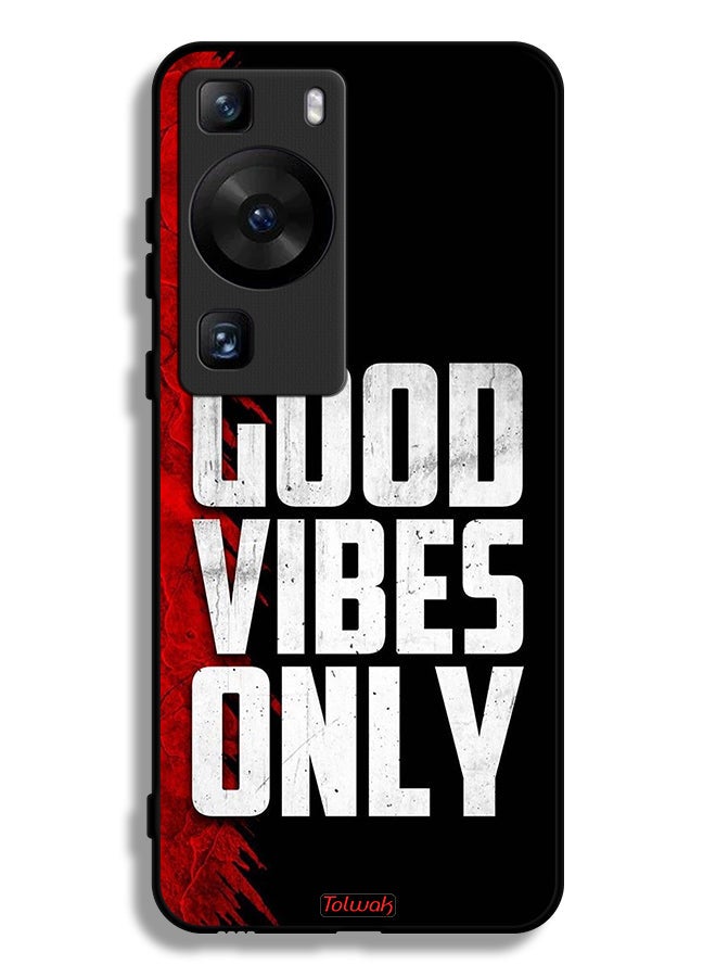 Tolwak Huawei P60 Pro Protective Case Cover Good Vibes Only - Image 1