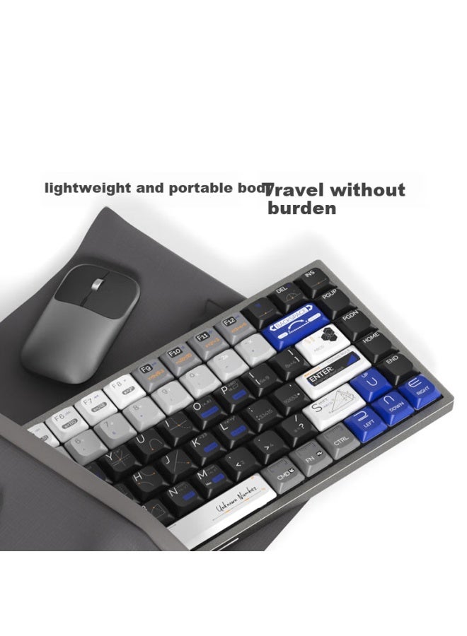 JD.com Jd Jingzao K3 Ultra Tri-mode Wireless Low-profile Mechanical Keyboard Office Gasket Structure Pbt Keycaps Ultra-thin Portable Bluetooth Tablet Keyboard Full Aluminum Alloy Sky Blue White - Image 3