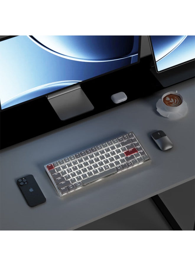 JD.com Jd Jingzao K3 Ultra Tri-mode Wireless Low-profile Mechanical Keyboard Office Gasket Structure Pbt Keycaps Ultra-thin Portable Bluetooth Tablet Keyboard Full Aluminum Alloy Sky Blue White - Image 1