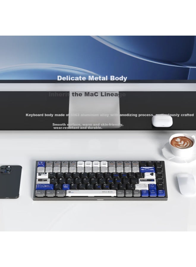 JD.com Jd Jingzao K3 Ultra Tri-mode Wireless Low-profile Mechanical Keyboard Office Gasket Structure Pbt Keycaps Ultra-thin Portable Bluetooth Tablet Keyboard Full Aluminum Alloy Sky Blue White - Image 5
