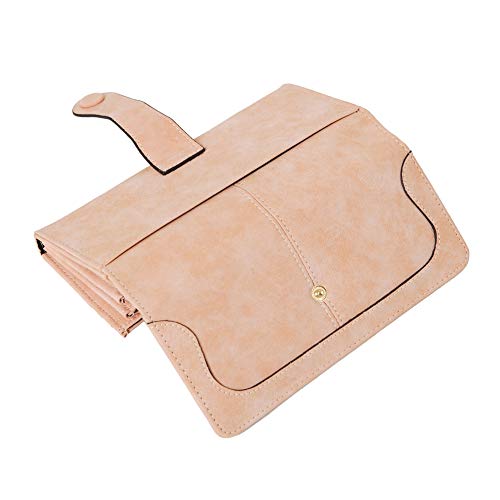 Cynure Women's Vegan Leather 17 Card Slots Card Holder Long Big Bifold Wallet,Pink - Image 4