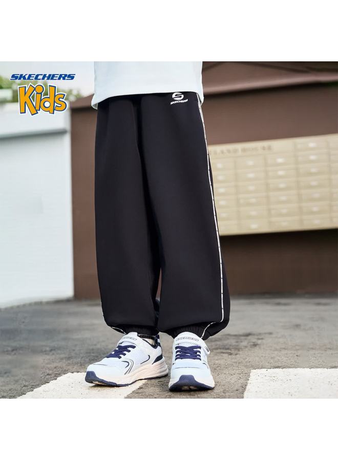 Skechers Boys' Winter Fleece-lined Casual Sports Woven Pants Carbon Black Size 140 - Image 1