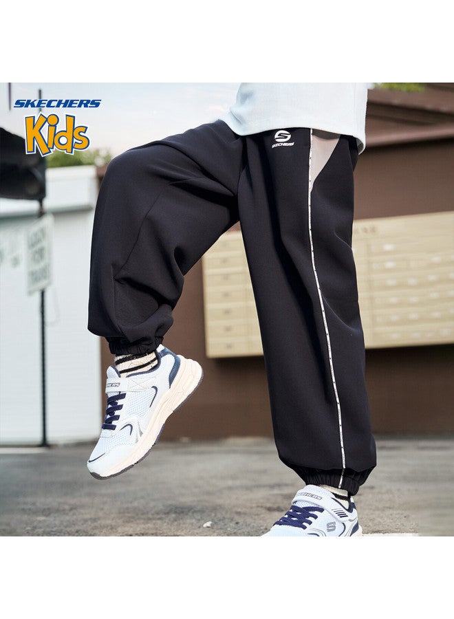 Skechers Boys' Winter Fleece-lined Casual Sports Woven Pants Carbon Black Size 140 - Image 2