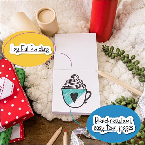 A Brighter Year Adult Mini Coloring Book – Premium Pocket Size 3”x 3” Travel Coloring Book, Thick No-Bleed Paper, 50 Pages, Lay Flat Binding, Stress Relief, Mindfulness, Gifting - Very Merry Edition - Image 3