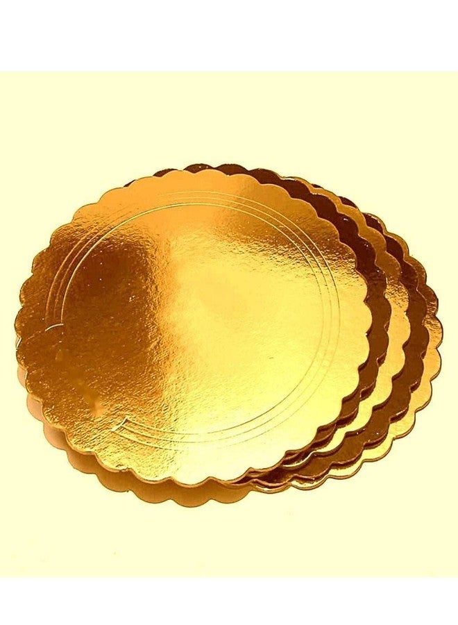 Bakerelation 10 INCH Cake Base Round Cardboard 20 Picecs-Piece Corrugated Circle Cake Cardboard Round Cake Circle Base, 10 Inches Diameter, Gold - Image 2
