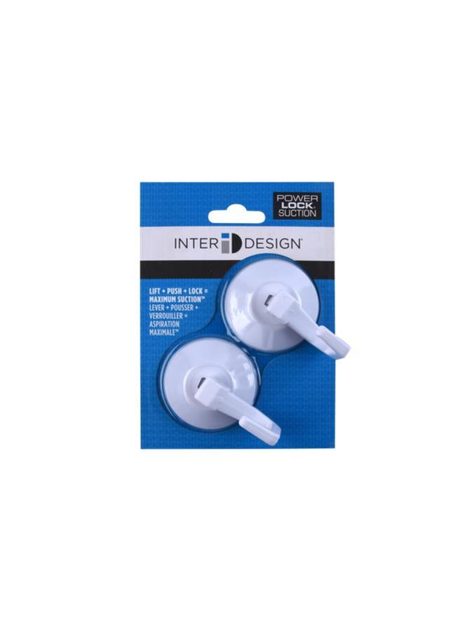 InterDesign 2-Piece Suction Hook White - Image 1
