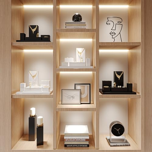 Oirlv Solid Wood Minimalism Style Jewelry Display Stand Showcase Jewelry Organizer Square Holder(SM05202) - Image 2