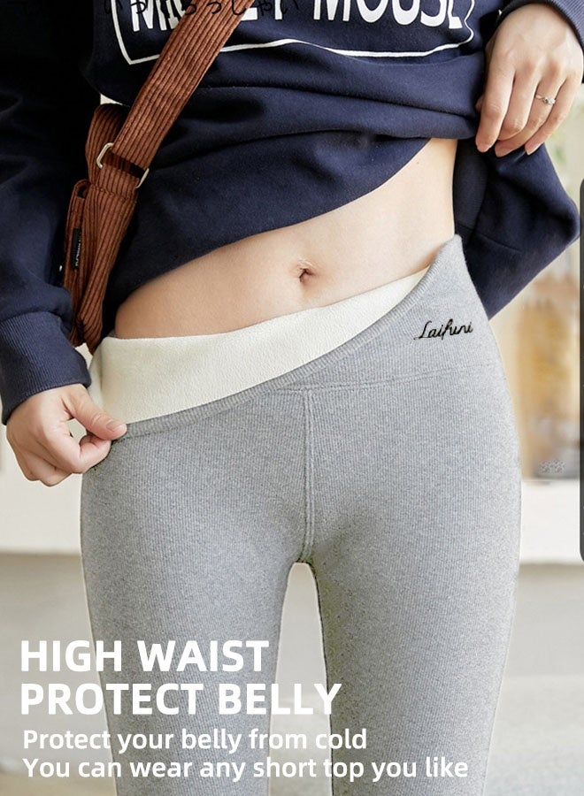 Women'S Winter Warm Thick Pants Wool Lined Warm Stretch Leggings Winter High Waist Thickened Warm Cashmere Wool Pants Fluffy Slim Fit Leggings Fashion Women'S Yoga Leggings(60-70kg) - Image 3