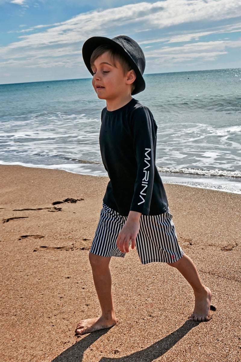Marina Boy Black Swimming T-Shirt T2450  - Image 1