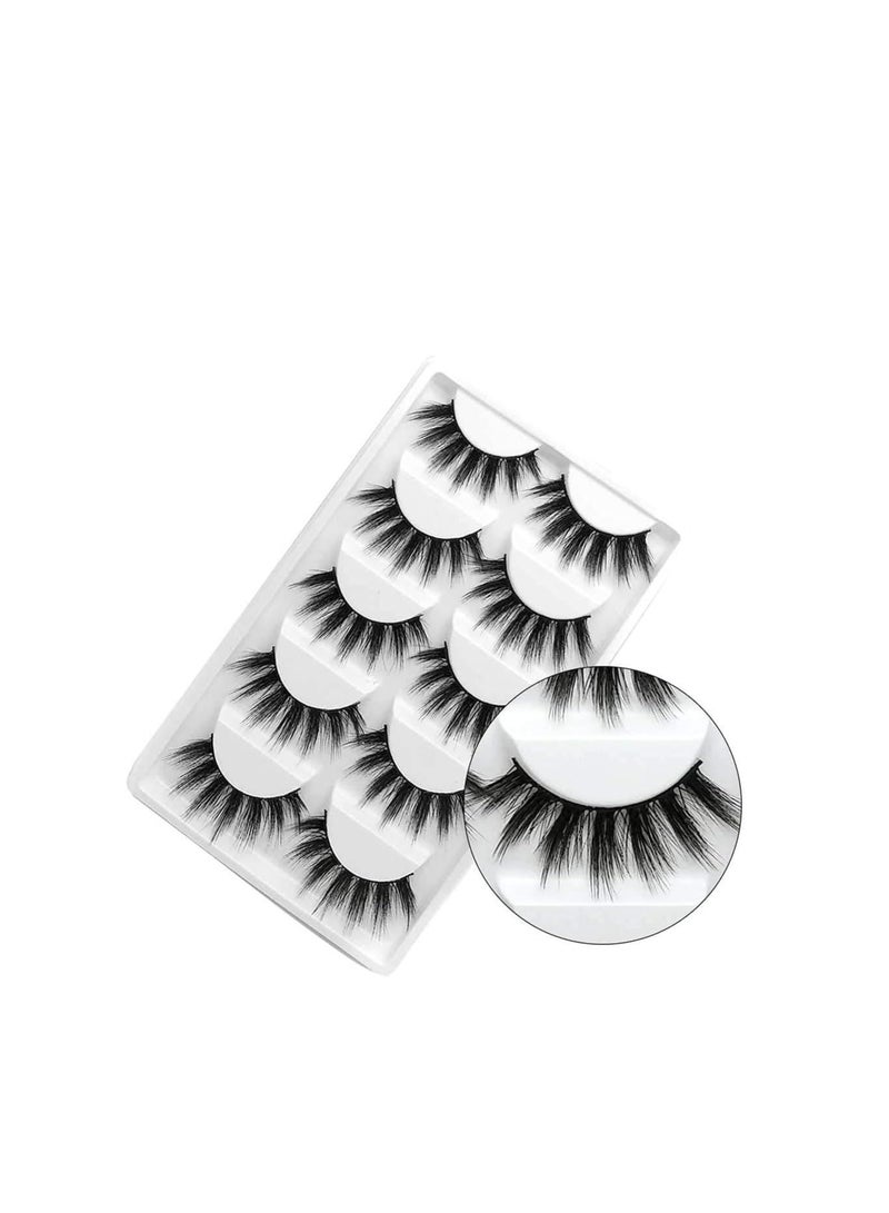 ORiTi False Eyelashes 3D Faux Mink Eyelashes Handmade Luxurious Volume Fluffy Natural False Eyelashes Fluffy Long Soft Reusable Eyes Lashes Dramatic Eyelashes 5 Pairs - Image 2