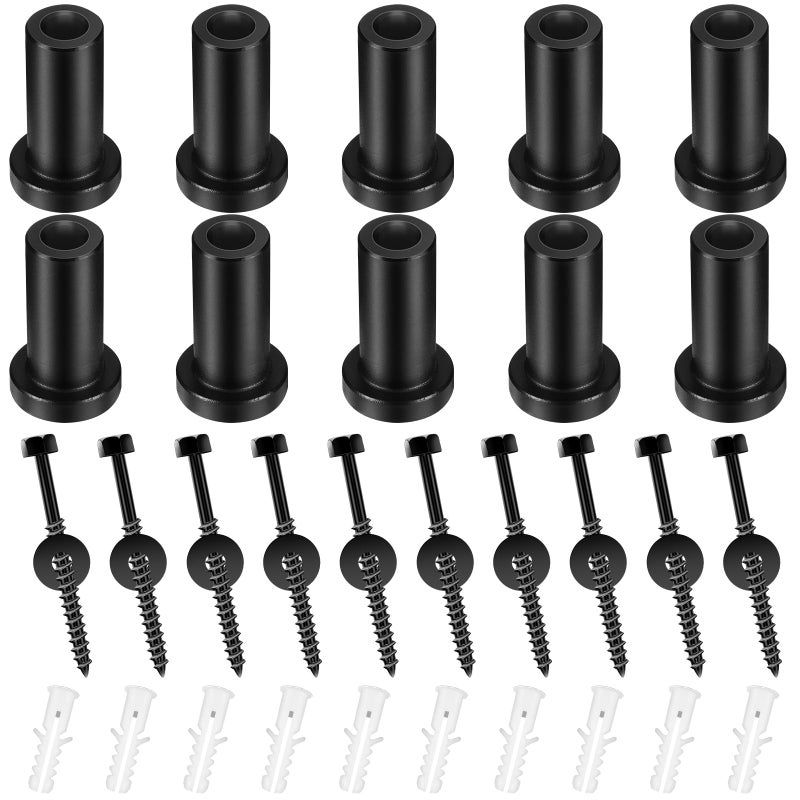 Zonon Sliding Barn Door Wall Spacer Replacement Barn Door Spacers Hardware Spacers With Screws Lag Bolts Wall Anchor For Connecting Track Connection Device Kit, Metal(2'', 10 Sets) - Image 1