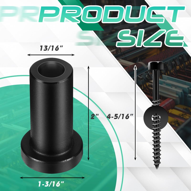 Zonon Sliding Barn Door Wall Spacer Replacement Barn Door Spacers Hardware Spacers With Screws Lag Bolts Wall Anchor For Connecting Track Connection Device Kit, Metal(2'', 10 Sets) - Image 2