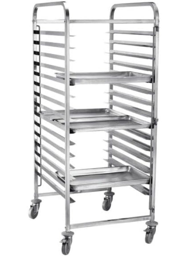 SOFIA REFRIGERATION (Gastronorm) Tray Trolley Stainless Steel Heavy Duty Food Transport Trolley 16 GN Containers slots GN 60 x 40