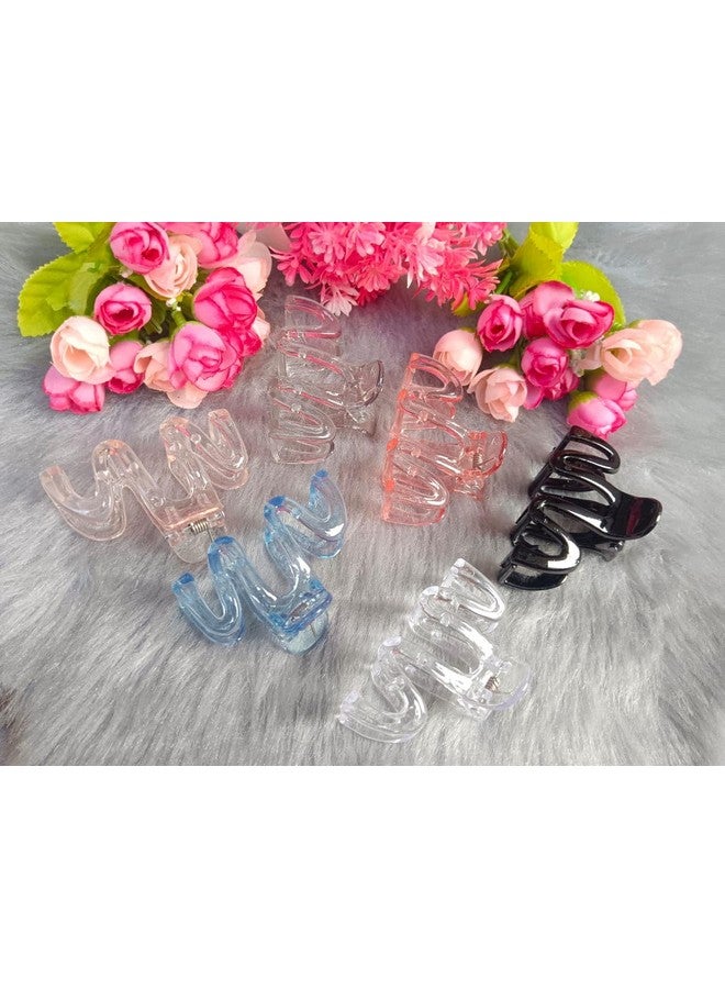DENICRAAS Floral Design Crystal Hair Claw Clips For Girls & Women, 6 Pack, Multi-Color Assortment Strong Grip, Lightweight,Hair Accessory (Spiral shape) - Image 3