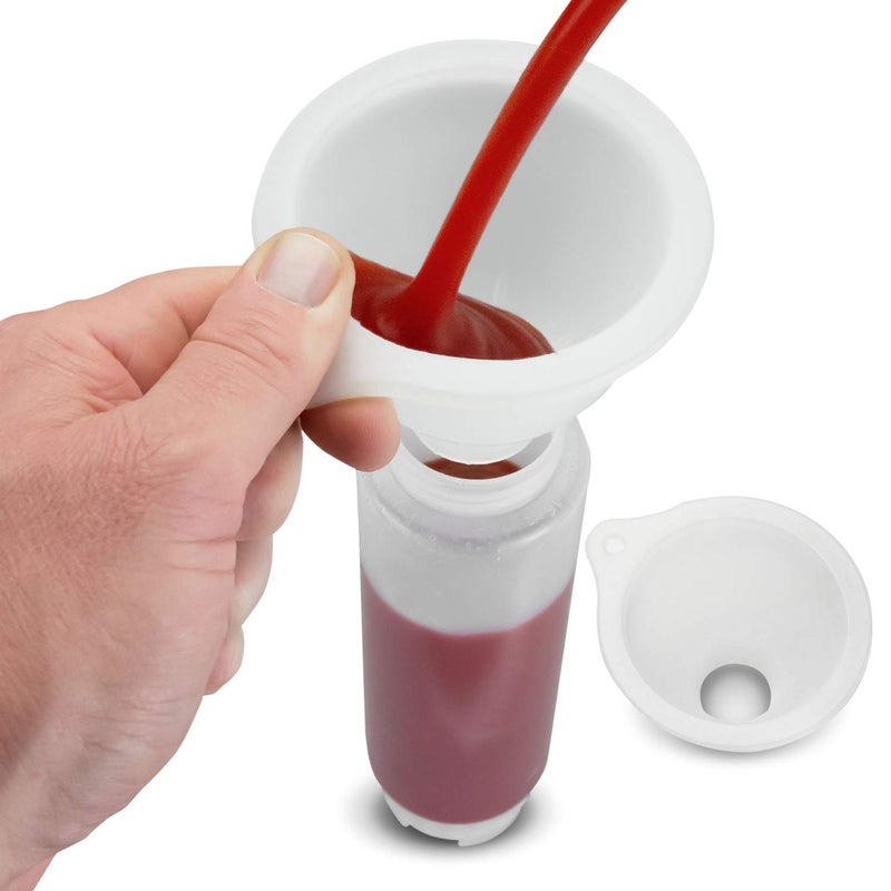 Impresa Silicone Wide Mouth Funnel - Squeeze Bottle Funnel for Thick Liquids - Flexible BPA-Free Silicone Design - Dishwasher Safe Multipurpose Tool - Clear White, 3.25" Opening, 1.25" Stem - Image 4