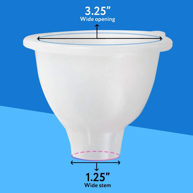 Impresa Silicone Wide Mouth Funnel - Squeeze Bottle Funnel for Thick Liquids - Flexible BPA-Free Silicone Design - Dishwasher Safe Multipurpose Tool - Clear White, 3.25" Opening, 1.25" Stem - Image 2