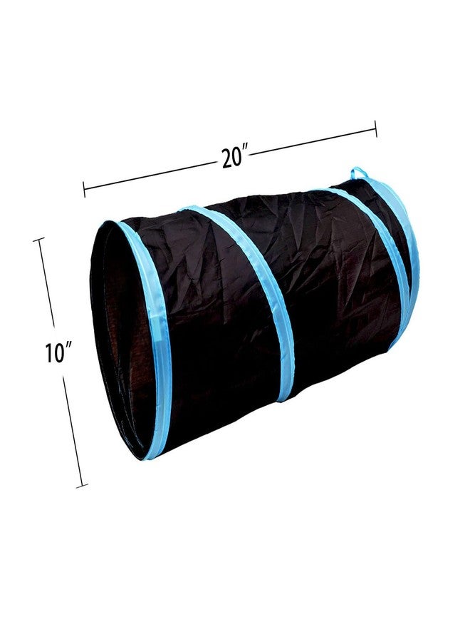 iCAGY Cat Tunnel for Indoor Cats Interactive, Rabbit Tunnel Toys, Pet Toys Play Tunnels for Cats Kittens Rabbits Puppies Crinkle Collapsible Pop Up Black 20" - Image 4