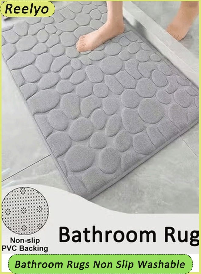 Reelyo Bathroom Rug Quick Dry Mats, Soft and Absorbent Bathroom Rugs, Rubber Backing Machine Washable Shower Floor Rugs, Bathmat Runner, Bathroom Home Decor Accessories（40*60cm） - Image 1