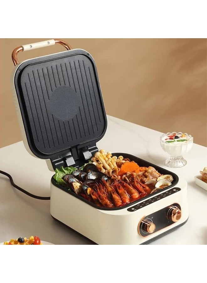 Generic SAFENHAND Electric Multi-Function Grill Pan, Non-Stick Hot Pot Cooker, Compact Kitchen Appliance with Ceramic Coating  - Image 2