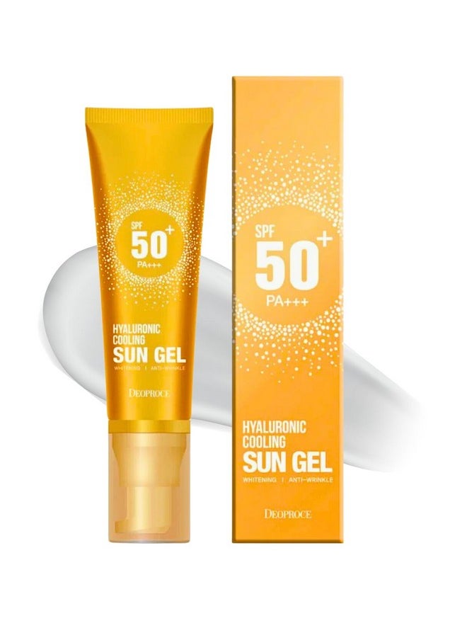 DEOPROCE - Hyaluronic Cooling Sun Gel Spf50+ Pa+++ 50G Korean Skincare Suncream - Image 1