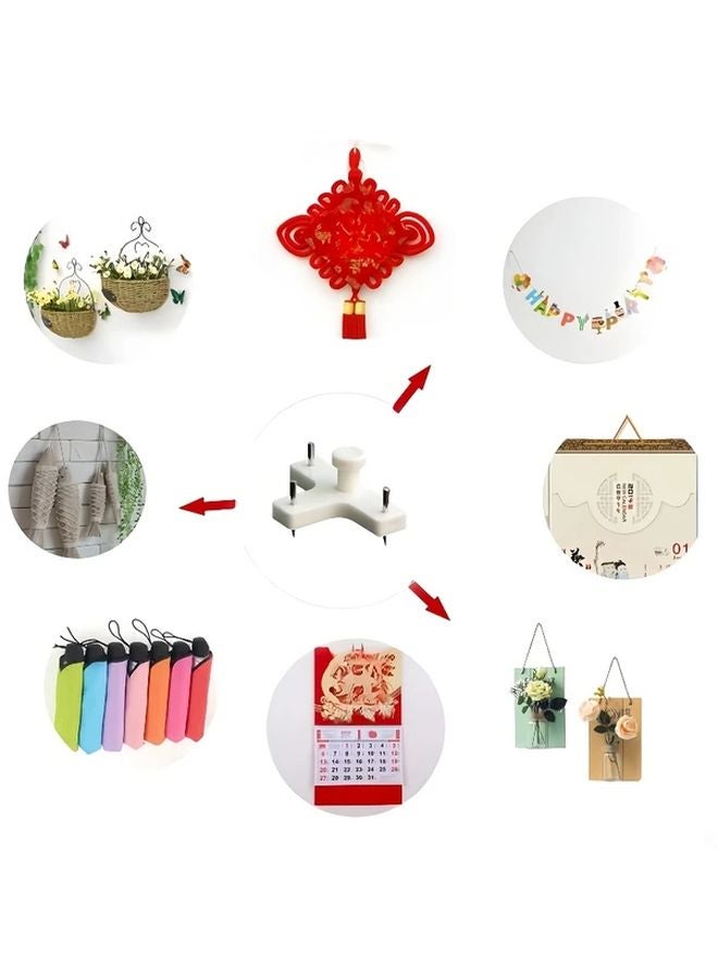 20pcs T Shaped Traceless Nails Plastic Wall Hanging Card Slots Photo Frame Hooks - Image 4