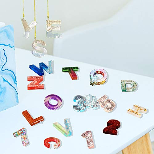 Nupinta 244Pcs Alphabet Silicone Resin Casting Molds Kit, Reversed Letters & Numbers Epoxy Casting Molds with Pin Vise Set for DIY Making Keychain/House Number Resin Crafts - Image 3