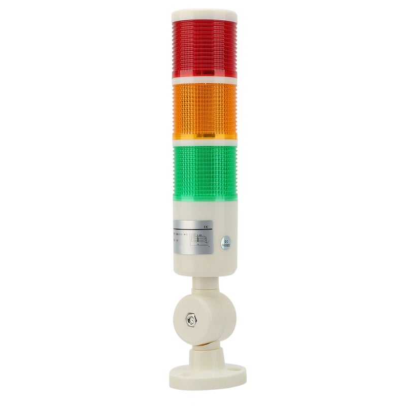 CNC Machine Warning Light Red Orange Green 3-Color 280mm Height - 24VDC Stable Performance Foldable Bracket Warning Light for Machine Tools - Image 2