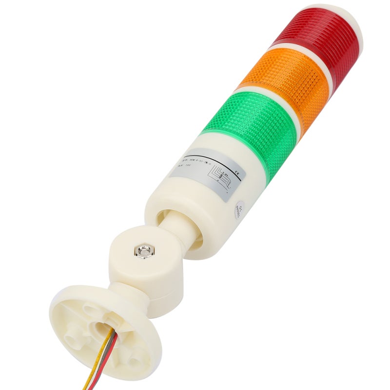 CNC Machine Warning Light Red Orange Green 3-Color 280mm Height - 24VDC Stable Performance Foldable Bracket Warning Light for Machine Tools - Image 3