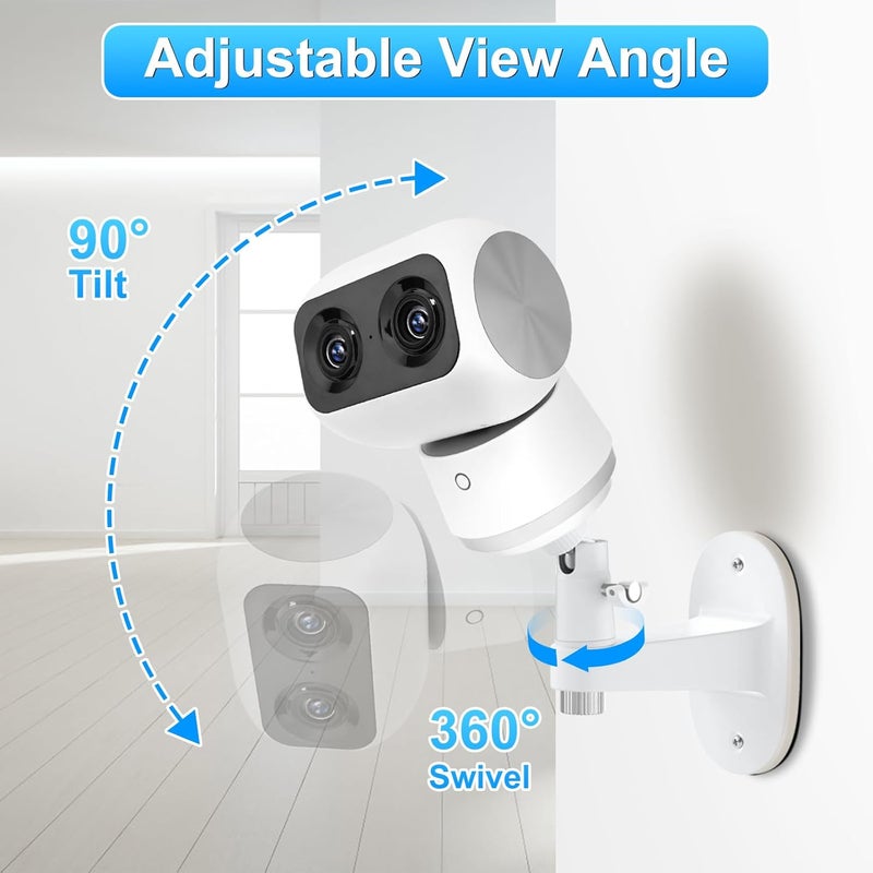 wochel Security Camera Mount for eufy Indoor Cam S350 Adjustable Baby Monitor Wall Mount for eufy E20E21 Other Cameras with 14 Threaded Hole No Drilling Mounting Bracket for PetDogBaby Camera - Image 4