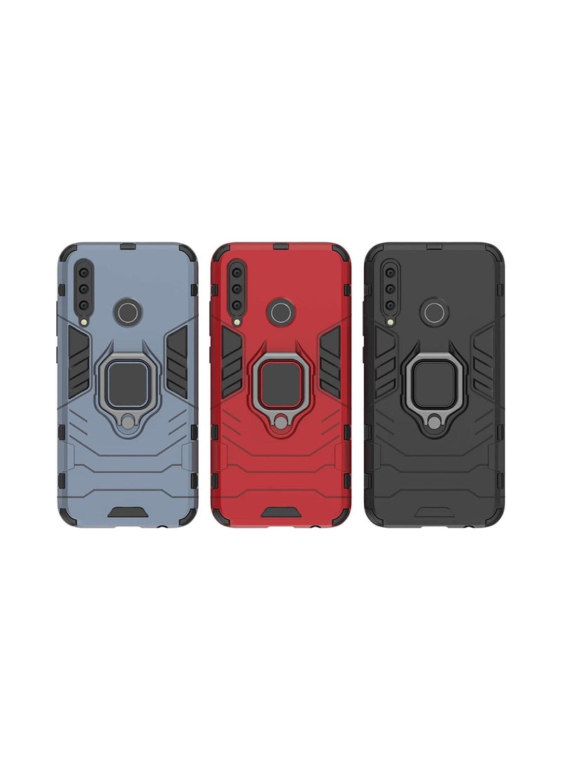 erorex - Cover for Huawei Honor 10i Case Hybrid Heavy Duty Armor Hard Dual Layer Protection Case with 1 Screen Protector with Kickstand Feature Shockproof Defender Cover Bumper Non-Slip (Honor 10i, Black) - Image 1