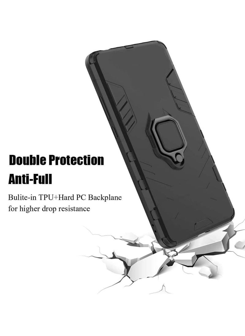 erorex - Cover for Huawei Honor 10i Case Hybrid Heavy Duty Armor Hard Dual Layer Protection Case with 1 Screen Protector with Kickstand Feature Shockproof Defender Cover Bumper Non-Slip (Honor 10i, Black) - Image 1