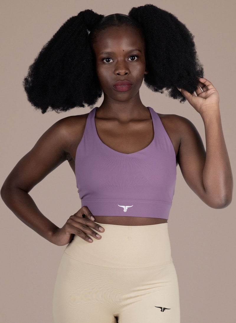 THUGFIT StrikeZone Spaghetti Sports Bra - Purple - Image 1