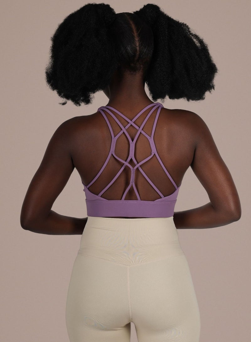 THUGFIT StrikeZone Spaghetti Sports Bra - Purple - Image 3