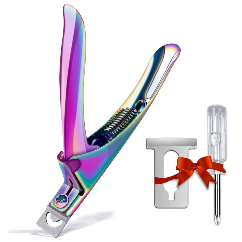 GA&EN Chameleon Premium Adjustable Nail Clippers for Acrylic Nails, Stainless Steel Cutter Trimmer for Artificial Fake False Tips Manicure Sharp Blade Clip Tool for Salon Home Nail Art Beauty Design DIY - Image 1