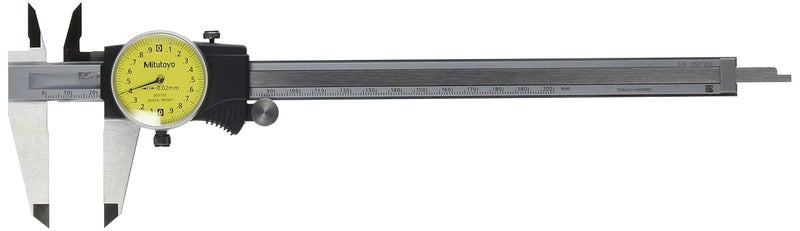 Mitutoyo Mitutoyo 505731 Dial Caliper Stainless Steel Yellow Face 0200 mm Range 003 mm Accuracy 002 mm Resolution  - Image 1