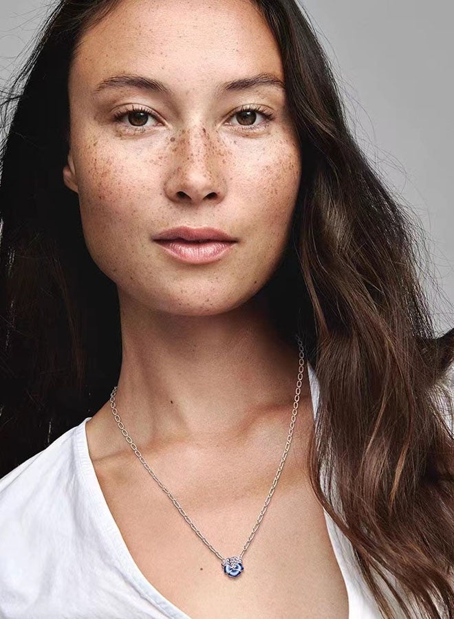 Pan Home Blue Pansy Jewelry Gift Set (including necklace and a pair of earrings) - Image 3