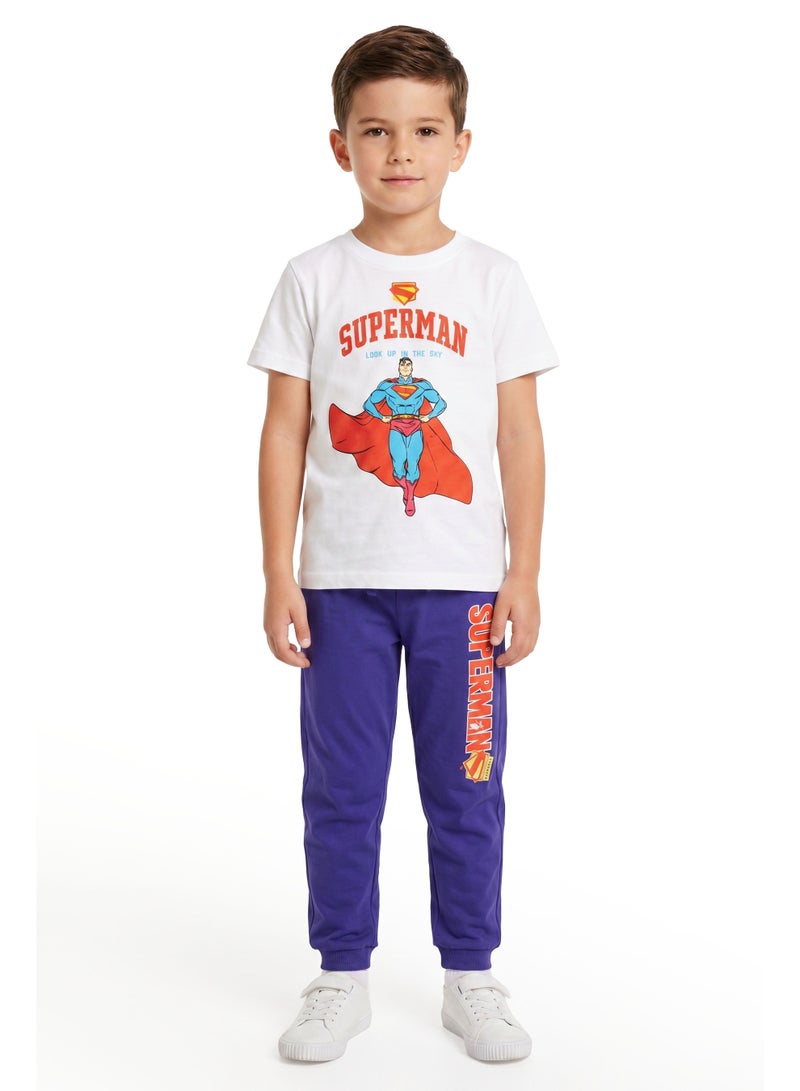 Warner Bros. DC Comics Superman Toddler Boys PJ Set – Graphic T-Shirt & Jogger Pants Sleepwear Set - Image 1