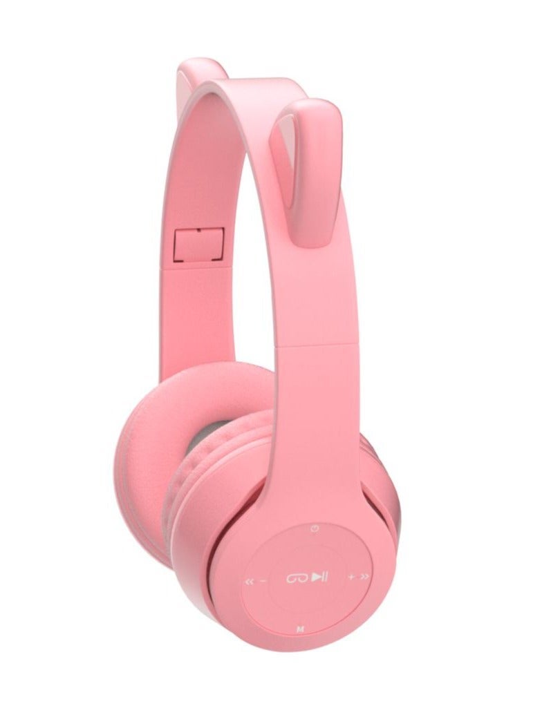 سماعات أذن لاسلكية بتصميم قطة مضيئة، مزودة بإضاءة ستيريو LED، تغطي الأذن بالكامل - Image 2