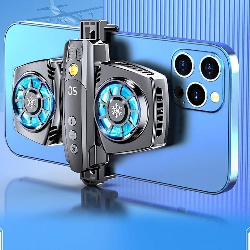 Dpofirs Cell Phone Cooler, Low Noise Cellphone Radiator with Dual SemiConductor Cooling Chip, Mobile Phones with Width of 2.6 to 3.5in for Live Streaming, Outdoor Vlog,  Gaming - Image 2