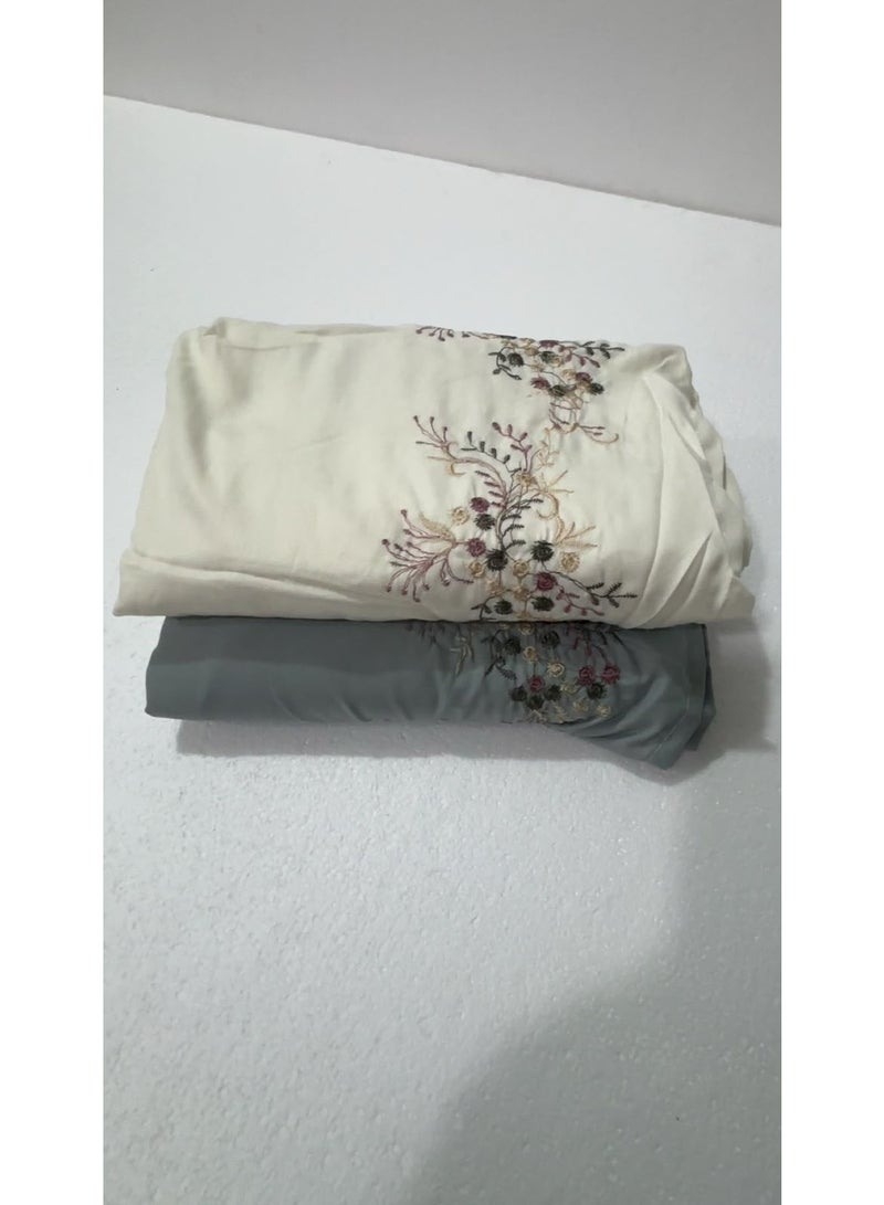 (Special Offer) 2 soft, extremely comfortable, and embroidered cotton prayer dresses. Includes a matching headscarf; provides full-body coverage with a loose, one-size-fits-all design suitable for all body types.