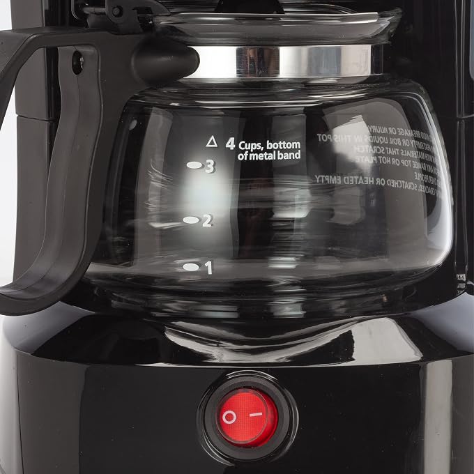 Dominion Dominir Compact Coffee Pot Brewer Machine, Quiet Operation with On/Off LED Indicator Light, Convenient Cord Storage and e, Black - Image 2