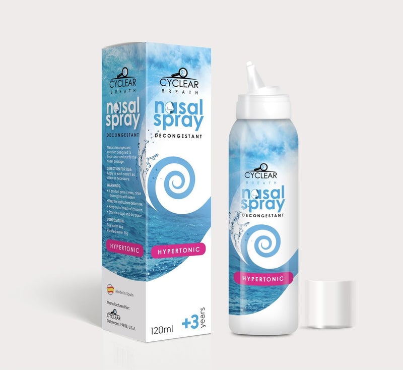 CYCLEAR Hypertonic Nasal Spray 120ml |For 3+ Years Kids | Daily Hygeine To Help Clear & Purify The Nasal Passage | Relieves Nasal Dryness, 4.05 fl oz - Image 2