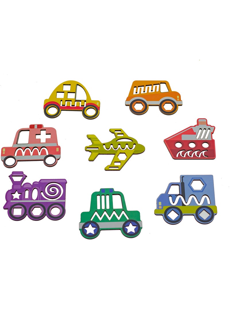 FOFA Wooden Educational board Stencil - Cars - Image 1