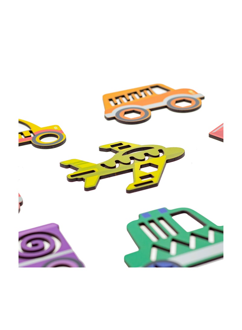 FOFA Wooden Educational board Stencil - Cars - Image 3