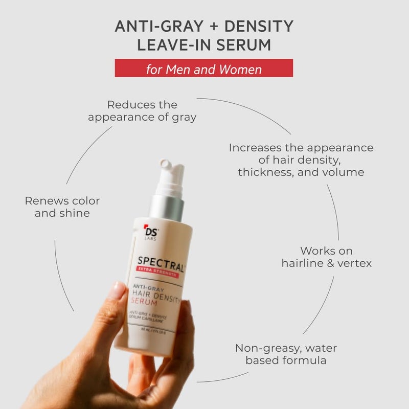 DS LABORATORIES DS Labs Spectral Extra Strength Hair Density Serum (formerly Spectral.DNC-S), 60mL - Lightweight Leave-In for Fuller, Thicker Looking Hair, Melanex Technology Preserves Pigment, For Men & Women - Image 5