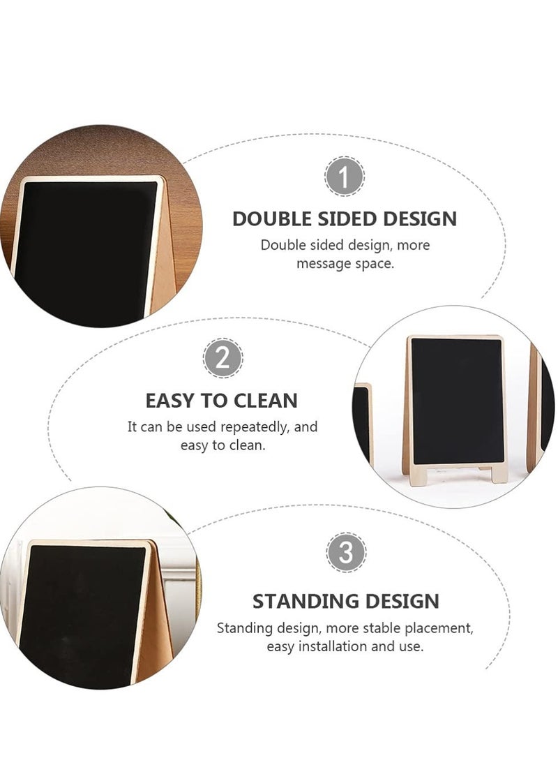 Generic - Mini Chalkboard Signs with Stand, 3 Pack Message Board Chalkboard Signs with Support for Table Decorations, Restaurant Food Display, Wedding, Banquet, Coffee Shop (7 X 6 Inches) - Image 1