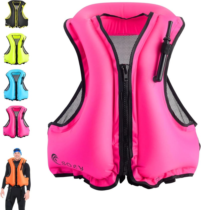 Soly Inflatable Snorkel Vest for Adults，Snorkeling Vest，Snorkeling Vest for Kayaking Canoeing Water Sports Safety. - Image 1
