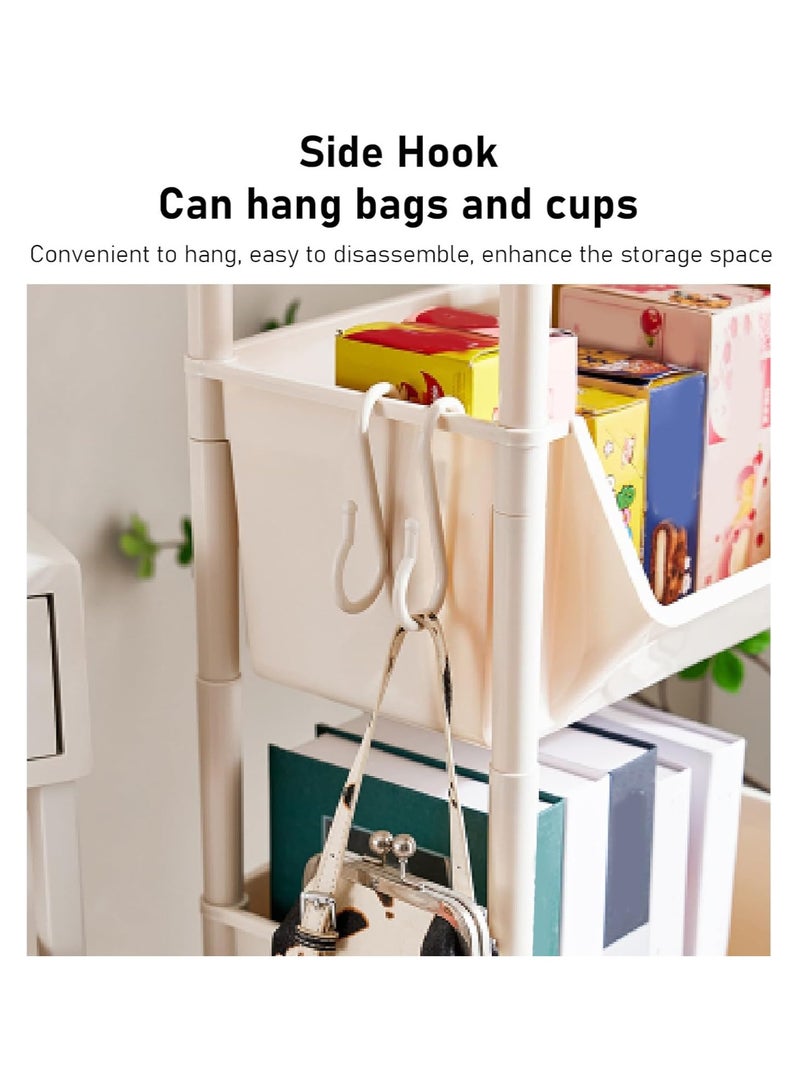 آسي بلاي رف تخزين متحرك متعدد الاستخدامات مكون من 5 طبقات مع غطاء، بأسلوب حديث وبسيط، رف كتب قابل للإزالة، مصنوع من مواد متينة، سهل التركيب ويوفر تخزينًا مريحًا للمطبخ والحمام وغرفة الغسيل. - Image 2