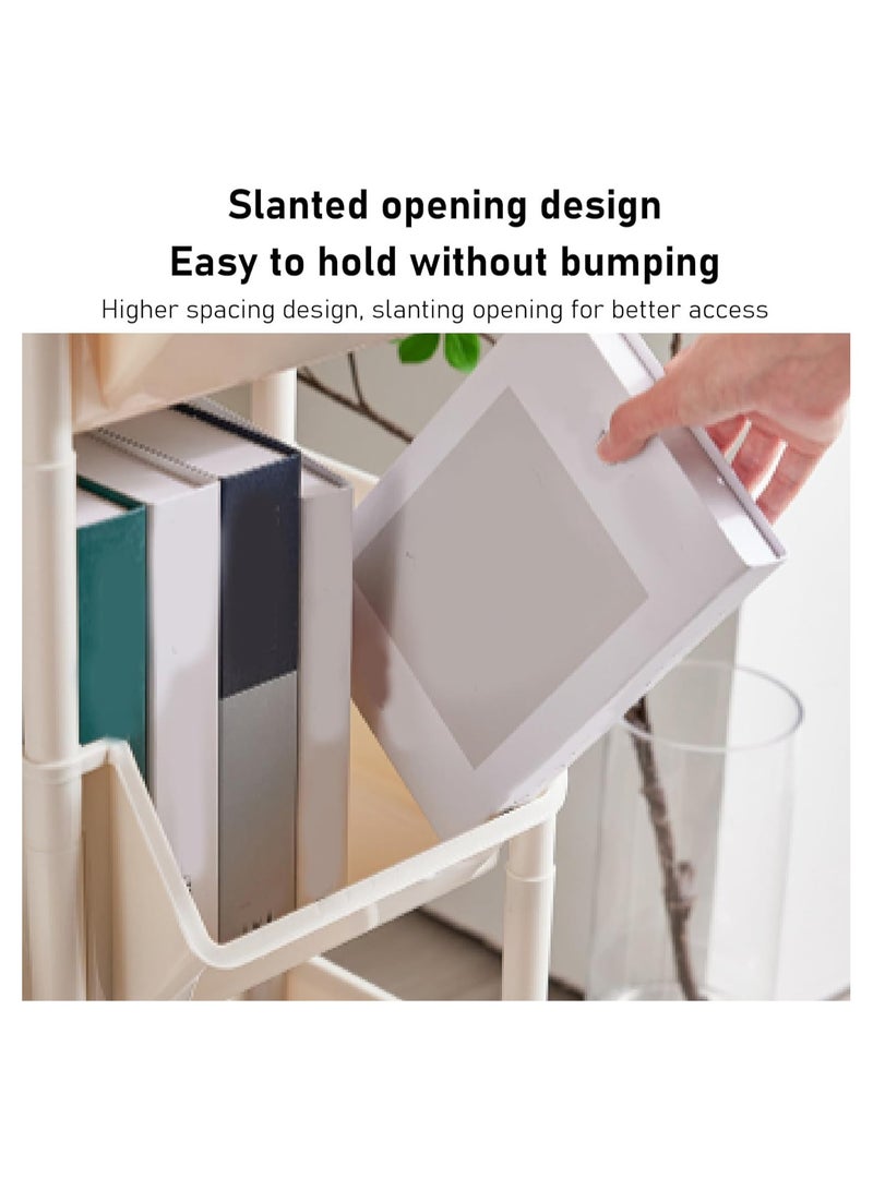 آسي بلاي رف تخزين متحرك متعدد الاستخدامات مكون من 5 طبقات مع غطاء، بأسلوب حديث وبسيط، رف كتب قابل للإزالة، مصنوع من مواد متينة، سهل التركيب ويوفر تخزينًا مريحًا للمطبخ والحمام وغرفة الغسيل. - Image 3
