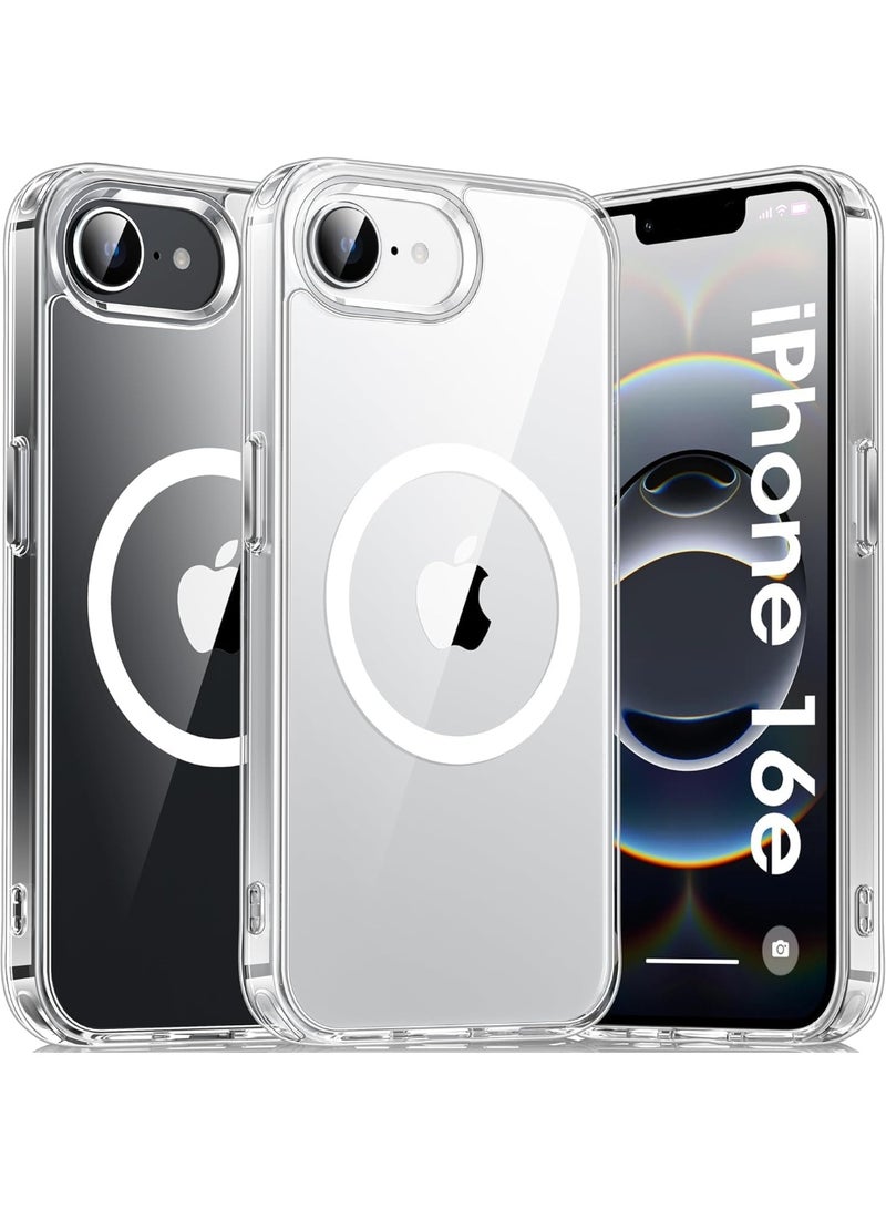 Muzz Compatible with Iphone 16e Clear Case Iphone 16e Magnetic Case Slim Transparent Flexible Shockproof Bumper Hard PC Back Phone Magnetic Case for Iphone 16E 2025 Mag safe Case - Image 1
